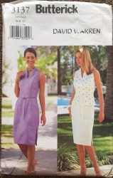 3137 BUTTERICK EZ LTWT DRESS, TOP, BELT,  SKIRT PATTERN 6-10,12-16